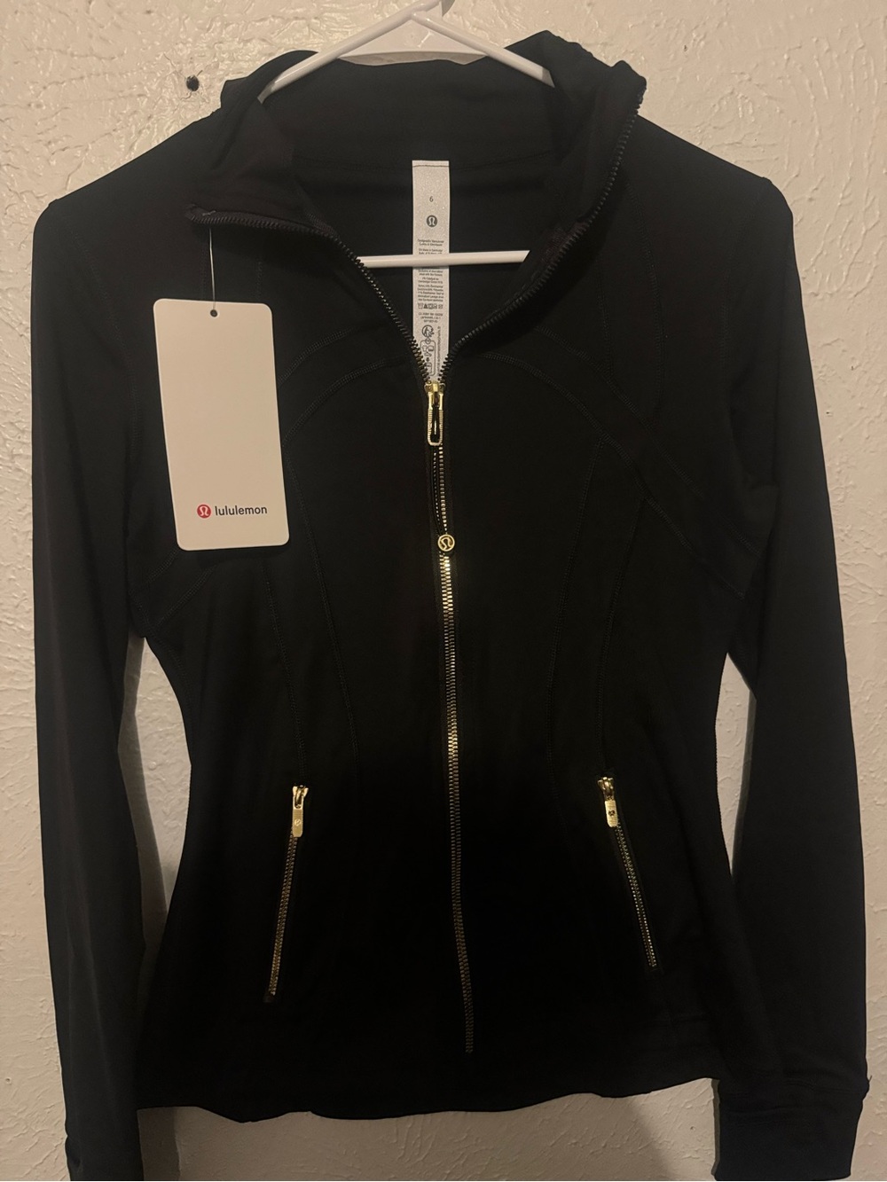 lululemon athletica Black Zip-Up Jacket with Gold Hardware